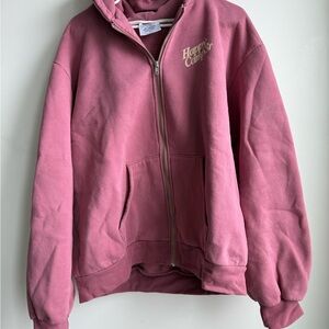 Happy Camper Pink Zip-Up Hoodie Jacket